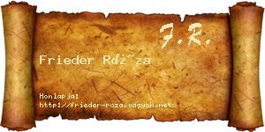 Frieder Róza névjegykártya